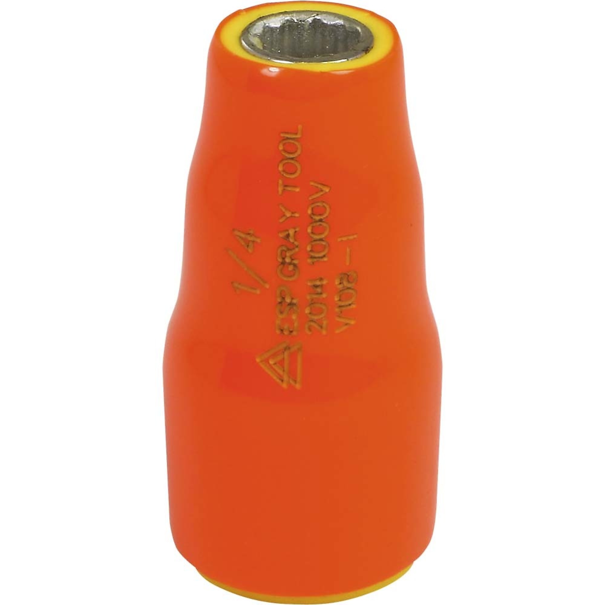 Gray Tools, 1/4in. X 1/4in. Drive Socket 1000V Insulated, Socket Size 1/4 in, Drive Size 1/4 in, Model# V108-I